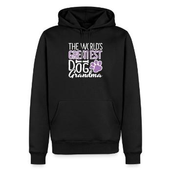 Die größte Hundeoma der Welt, ich liebe meinen Hund - Männer Premium Bio Hoodie - Schwarz - Vorne - Nico (187cm)