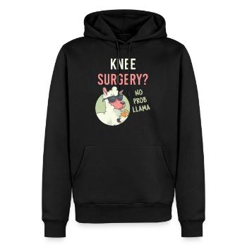 Lustige Knie-OP? No Prob Llama Reconstructive Medi - Männer Premium Bio Hoodie - Schwarz - Vorne - Nico (187cm)
