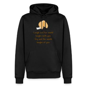 Rire et pleurer - Sweat à capuche Premium bio Homme - noir - Devant - Nico (187cm)