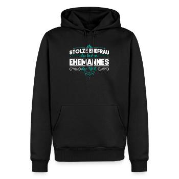 Stolze Ehefrau Ehemann Hochzeitstag Jahrestag - Männer Premium Bio Hoodie - Schwarz - Vorne - Nico (187cm)