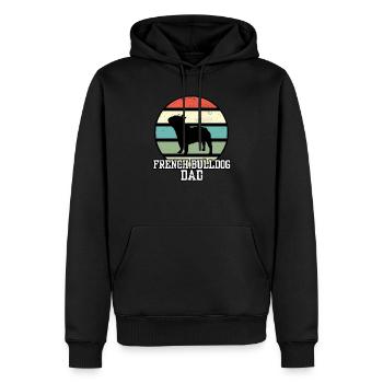French Bulldog Dad I Retro Frenchie Dad - Sweat à capuche Premium bio Homme - noir - Devant - Nico (187cm)