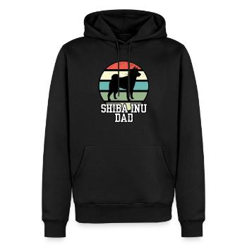 Shiba Inu Dad I Rétro Shiba Papa - Sweat à capuche Premium bio Homme - noir - Devant - Nico (187cm)