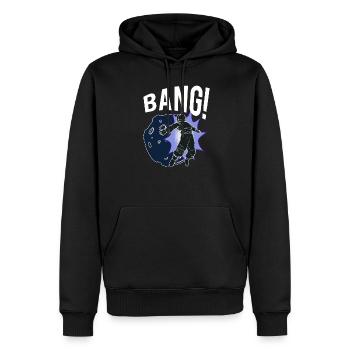 Space Hit I Bang frappé par une comète - Sweat à capuche Premium bio Homme - noir - Devant - Nico (187cm)