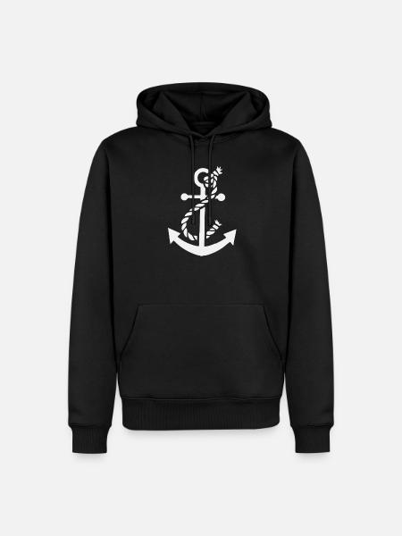 Ancre - Anchor - Maritim - Nautik - Sweat à capuche Premium bio Homme - noir