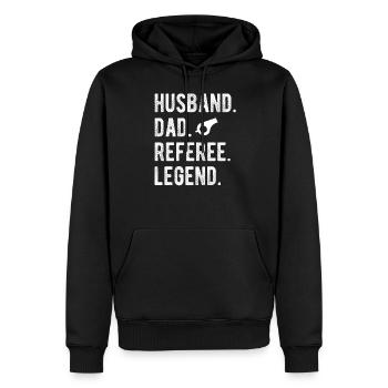 Arbitre Mari Papa Referee Impartial - Sweat à capuche Premium bio Homme - noir - Devant - Nico (187cm)