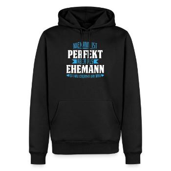Ehemann niemand ist perfekt Hochzeitstag Jahrestag - Männer Premium Bio Hoodie - Schwarz - Vorne - Nico (187cm)