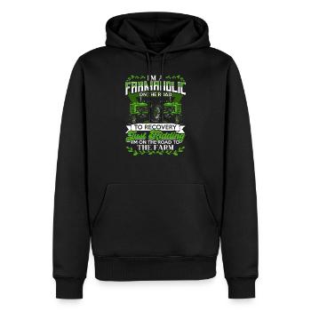 Bauer Landwirt Geschenk Spruch Traktor Fan - Männer Premium Bio Hoodie - Schwarz - Vorne - Nico (187cm)