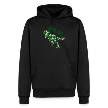 Kinder Camo T-Rex Rawr! Tarnen Dinosaurier Geschenk - Männer Premium Bio Hoodie - Schwarz - Vorne - Nico (187cm)