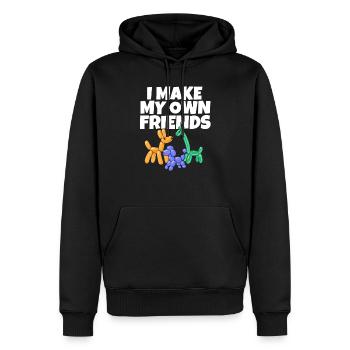 I Make My Own Friends Funny Balloon Animals - Männer Premium Bio Hoodie - Schwarz - Vorne - Nico (187cm)