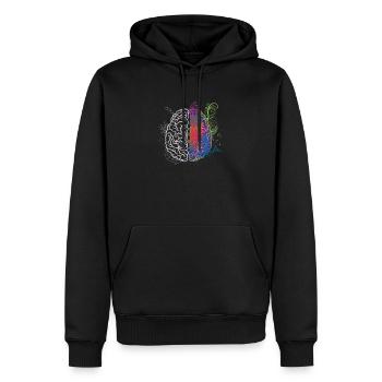 Gehirn Lernen Schlau Nachdenken Wissen - Männer Premium Bio Hoodie - Schwarz - Vorne - Nico (187cm)