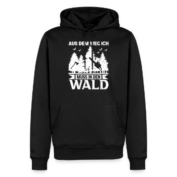 Aus dem weg ich muss in den Wald Förster - Männer Premium Bio Hoodie - Schwarz - Vorne - Nico (187cm)