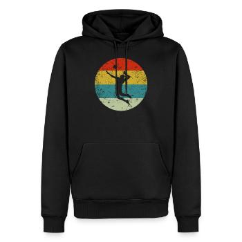 Volleyball rétro vinatge - Sweat à capuche Premium bio Homme - noir - Devant - Nico (187cm)