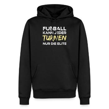 Turnen - nur die Elite - Männer Premium Bio Hoodie - Schwarz - Vorne - Nico (187cm)