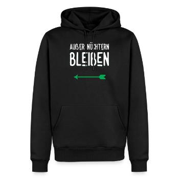 Außer nüchtern bleiben - Partner - Männer Premium Bio Hoodie - Schwarz - Vorne - Nico (187cm)