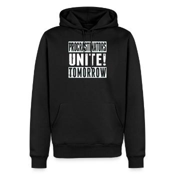 Procrastinators Unite Tomorrow Procrastination - Männer Premium Bio Hoodie - Schwarz - Vorne - Nico (187cm)