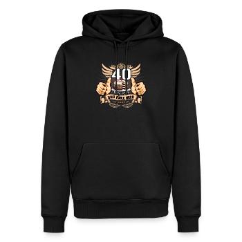 Überraschung 40 Geburtstag Frauen Herren - Männer Premium Bio Hoodie - Schwarz - Vorne - Nico (187cm)