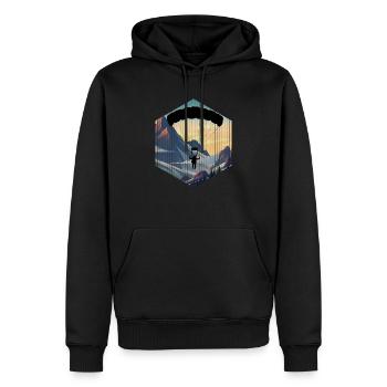Parachutist skydiving Parachute Design Jumping - Sweat à capuche Premium bio Homme - noir - Devant - Nico (187cm)