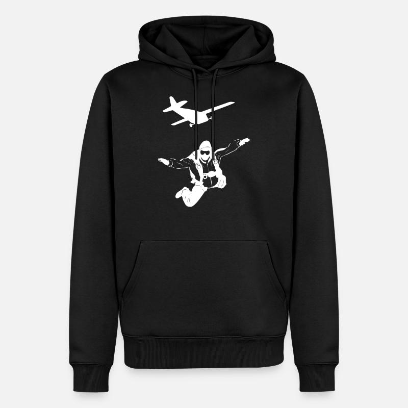 glider parachute drone - Sweat à capuche Premium bio Homme - noir