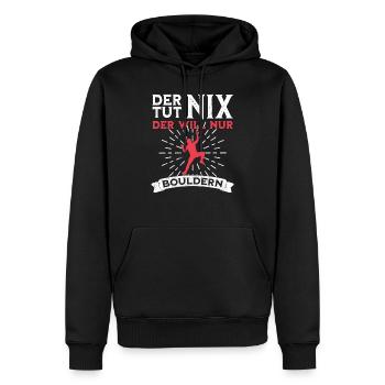 Der tut nix der will nur Bouldern lustiger Spruch - Männer Premium Bio Hoodie - Schwarz - Vorne - Nico (187cm)