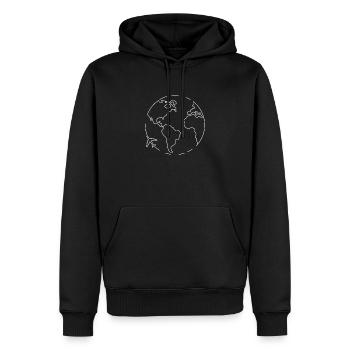 Weltkarte Geschenkidee Reisen - Männer Premium Bio Hoodie - Schwarz - Vorne - Nico (187cm)