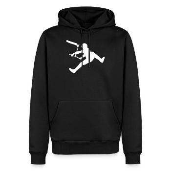 Stuntscooter Scooter Tretroller - Männer Premium Bio Hoodie - Schwarz - Vorne - Nico (187cm)