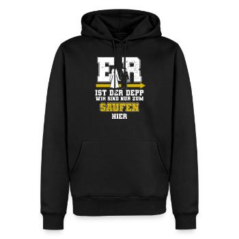 Er Ist Der Depp Jga Junggesellenabschied Männer - Männer Premium Bio Hoodie - Schwarz - Vorne - Nico (187cm)