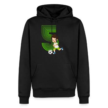 Junge 5 Jahre alt Fussballer 5. Geburtstag - Männer Premium Bio Hoodie - Schwarz - Vorne - Nico (187cm)