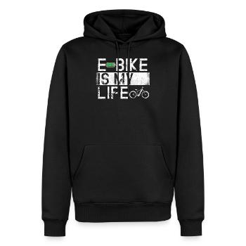 Ebike Cyclisme Retro E vélo vélo batterie vélo - Sweat à capuche Premium bio Homme - noir - Devant - Nico (187cm)