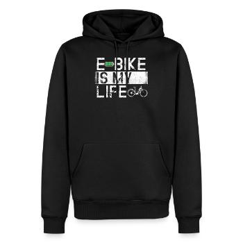 Ebike Cyclisme Retro E vélo vélo batterie vélo - Sweat à capuche Premium bio Homme - noir - Devant - Nico (187cm)