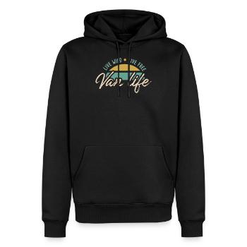 Vivre Wild Van Dwellers Van vie Nomades - Sweat à capuche Premium bio Homme - noir - Devant - Nico (187cm)