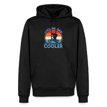 faire du vélo Papa - Sweat à capuche Premium bio Homme - noir - Devant - Nico (187cm)
