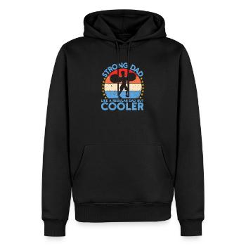 Fitness Gym Haltérétique Papa Sport de musculation - Sweat à capuche Premium bio Homme - noir - Devant - Nico (187cm)
