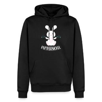 Pumpernickel Lapin Lapin Fitness Lève-croisé - Sweat à capuche Premium bio Homme - noir - Devant - Nico (187cm)