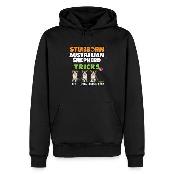 Stubborn Australian Shepherd Tricks I Australian - Männer Premium Bio Hoodie - Schwarz - Vorne - Nico (187cm)
