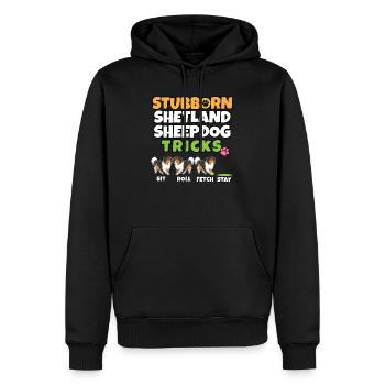 Stubborn Shetland Sheepdog Tricks I Dog Lover - Sweat à capuche Premium bio Homme - noir - Devant - Nico (187cm)