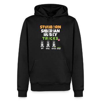 Stubborn Siberian Husky Tricks I Dog Lover I Husky - Sweat à capuche Premium bio Homme - noir - Devant - Nico (187cm)