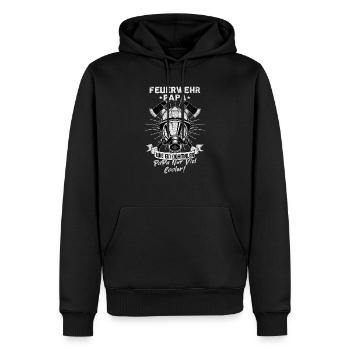 Papa Feuerwehr - Männer Premium Bio Hoodie - Schwarz - Vorne - Nico (187cm)