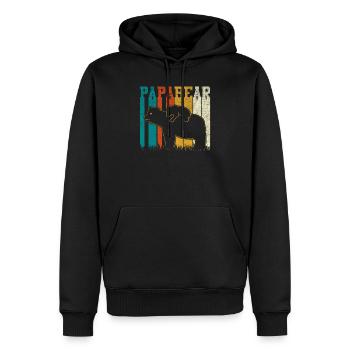 Papa Bär - Männer Premium Bio Hoodie - Schwarz - Vorne - Nico (187cm)