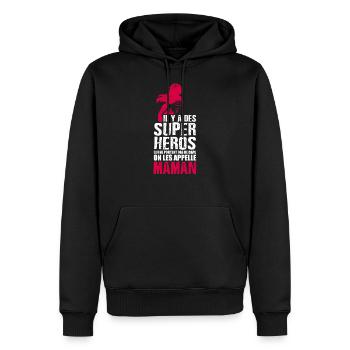 Il Y A Des Super Heros Qui Ne Portent Pas De Cape - Sweat à capuche Premium bio Homme - noir - Devant - Nico (187cm)