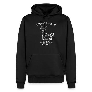 Chat Drôle de sort Chats Animaux de compagnie Fun Cadeau - Sweat à capuche Premium bio Homme - noir - Devant - Nico (187cm)