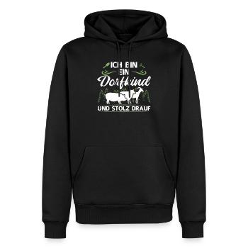 Ich Bin Ein Dorfkind und Stolz Drauf Bauer - Männer Premium Bio Hoodie - Schwarz - Vorne - Nico (187cm)