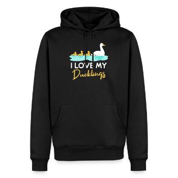 J’adore mes canards - Sweat à capuche Premium bio Homme - noir - Devant - Nico (187cm)