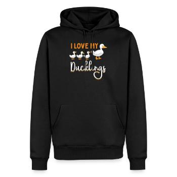 J’adore mes canards - Sweat à capuche Premium bio Homme - noir - Devant - Nico (187cm)