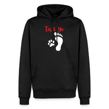 Chiens promener chiens Meilleur amis - Sweat à capuche Premium bio Homme - noir - Devant - Nico (187cm)