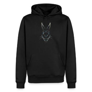Lapin - Sweat à capuche Premium bio Homme - noir - Devant - Nico (187cm)