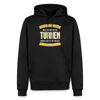 Turnen - nur die besten lustiger Spruch - Männer Premium Bio Hoodie - Schwarz - Vorne - Nico (187cm)