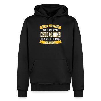 Geocaching - nur die besten lustiger Spruch - Männer Premium Bio Hoodie - Schwarz - Vorne - Nico (187cm)