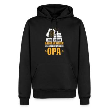 Stolzer Baggerfahrer Baggerführer und Opa - Männer Premium Bio Hoodie - Schwarz - Vorne - Nico (187cm)