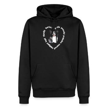 Border Collie amant Border Collie propriétaire - Sweat à capuche Premium bio Homme - noir - Devant - Nico (187cm)
