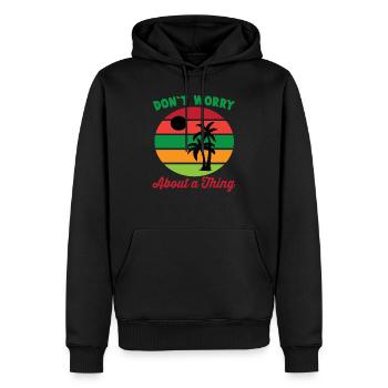 Reggae - Sweat à capuche Premium bio Homme - noir - Devant - Nico (187cm)